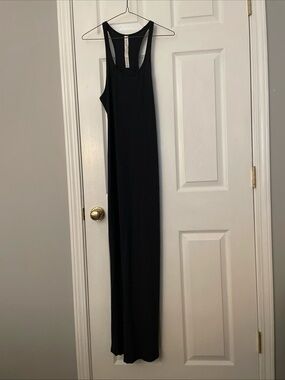 lululemon refresh maxi dress ii Lululemon Refresh II Maxi Dress Gray Racer Back Slit Athletic Athleisure Size 6
